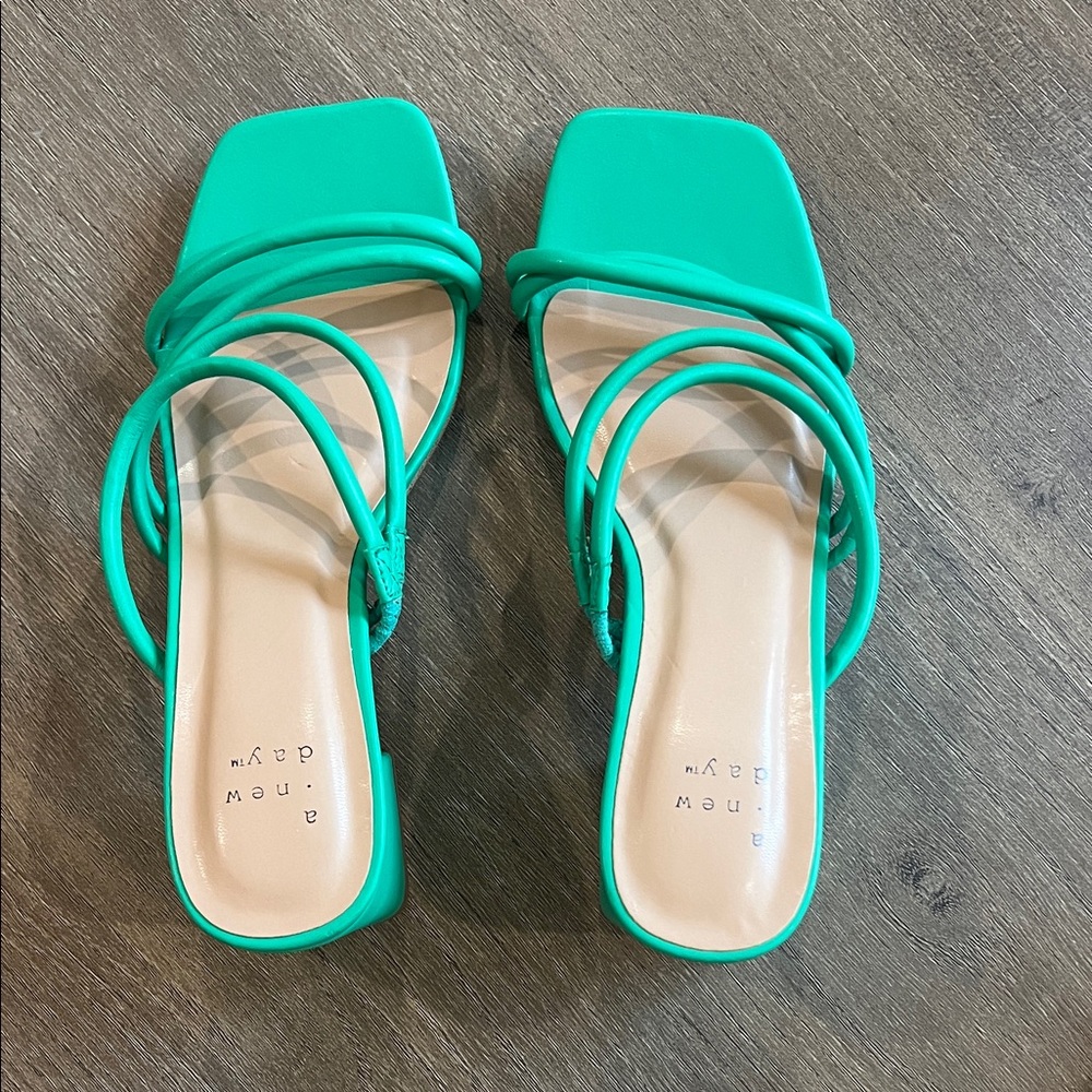 A New Day Women's Green Strappy Sandals